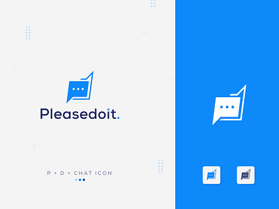 P-D-chat-logo branding design graphic design illustration logo p chat logo p d chat logo p knock logo p message logo sakib art sakibart typography vector