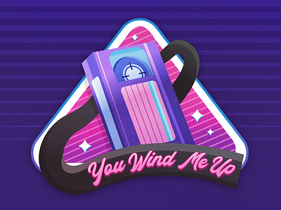 You Wind Me Up 80s 80s style blue holographic neon nostalgia pink playoff purple sticker mule tape texture throwback tv vhs