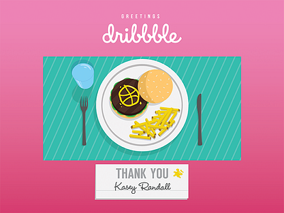 Greetings! dribbble first shot invite yum