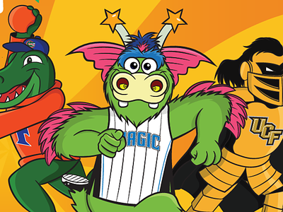 Orlando Mascot Games Graphics (2017) amway center mascot design mascot games mascot illustration mlb mascot nba mascot ncaa mascot nfl mascot nhl mascot orlando mascot sports mascot ucf