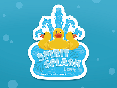 Spirit Splash Stickers blue bubbles drops ducks fountain orlando pond ripples spirit splash sticker ucf university vector water waves