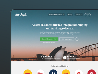 Aus landing page concept, Starshipit