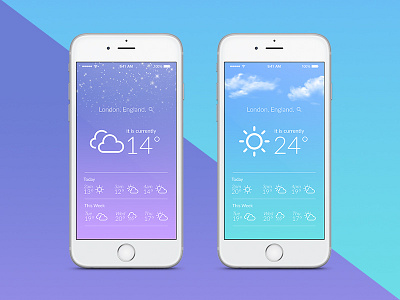 Weather App animation app apple branding design icon illustration mock up ui ux vector weather