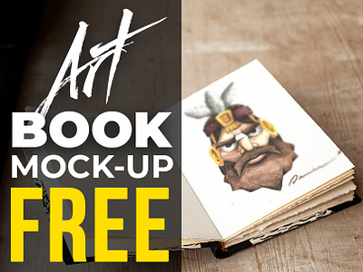 FREE - Art Book Realistic Mock-up artbook free free mock up freemockup mock up mockup notebook realistic
