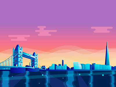 Ncino Dribbble Skyline Shotinvite Shot Copy flat design gradients illustration outrun