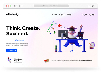 Website Design - Landing Page 3d illustration digital design studio figma figma design graphic design landing page ui ux website website design