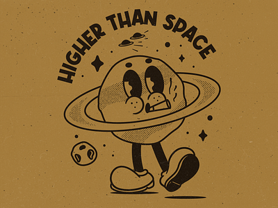 Planet Retro Character Illustration 30s style cartoon character design design funny galaxy graphic design illustration illustrator logo mascot merch design rubberhose space vector