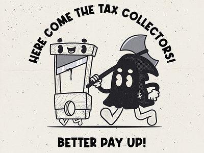 Tax Collectors Retro Character Illustration