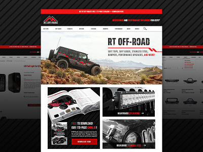 RT Off-Road Website Visual Branding automotive branding jeep parts ui visual design visual identity website