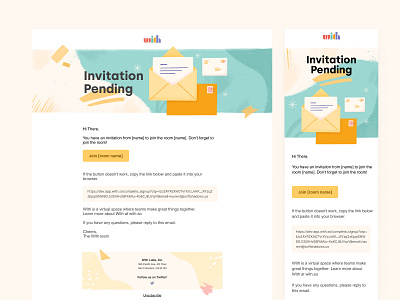 Invitation Pending Email branding colors design email design illustration invitations letter pending product design remotework ui design uxuidesign work from home