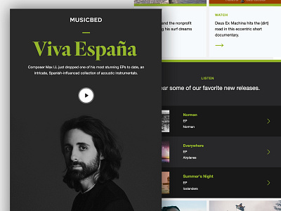 Musicbed Newsletter - Viva España email film music news design newsletter newsletter design typography web