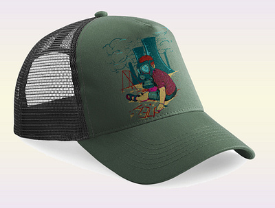 hiking cap 3d basballcap basballhat branding cap design graphic design hat hiking cap illustration logo motion graphics