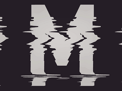Glitched "M" glitch lettering scantography type design typography