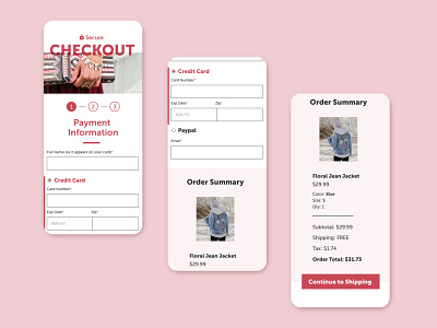Credit Card Checkout Mobile adobe xd adobexd daily ui dailyuichallenge ecommerce mobile mobile design mobile ui ui ui design uidesign ux ux design uxdesign
