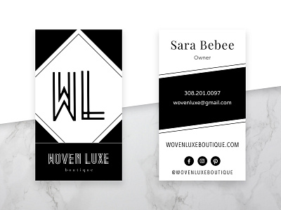 Woven Luxe Boutique Business Cards branding business cards graphic design