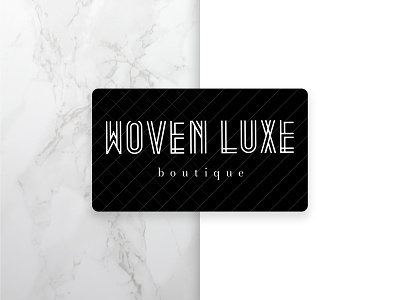 Woven Luxe Boutique Dribbble Gfit Card branding gift card graphic design print media product design