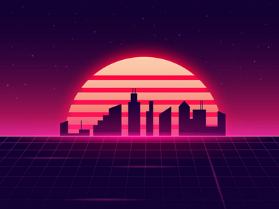 Retro city by Lev Tsyganov on Dribbble