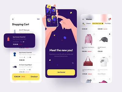 Ecommerce APP app app design cart design ecommerce flat illustration minimal shopping sorting web web design