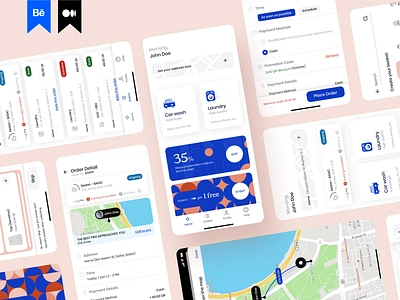 Rafiji app — UX/UI redesign case study banner carwash case study design laundry minimal pattern product design redesign redesign case study service ux case study ux design