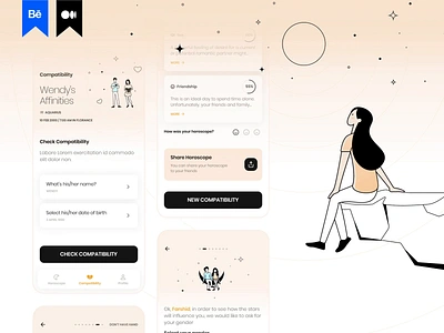 Astra - UX/UI Mobile App Case Study astrology case study horoscope illustration light minimal motion graphics onboarding ui ux