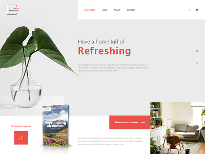 House and flowers clean decor design flower minimal typography ui ux ux design