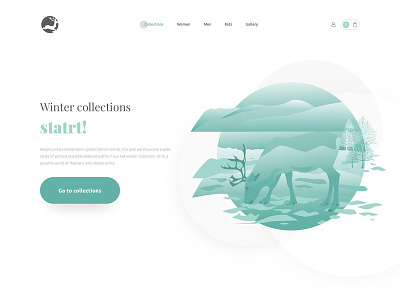 Collection Landing clean collection desain illustration light minimal shopping typography ui ux vector web design winter