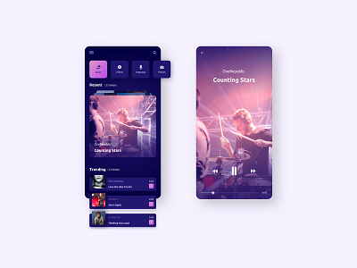 Music App app app design application clean design gradient minimal music player ui ux