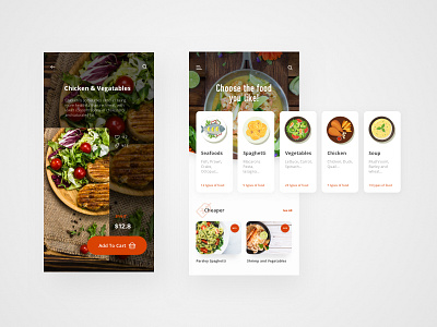 Food App app app design appliation clean design food food app minimal ui ux