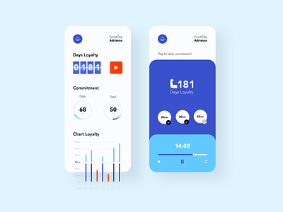 Daily Counter App app application chart clean color counter daily design icon minimal play player strong web website