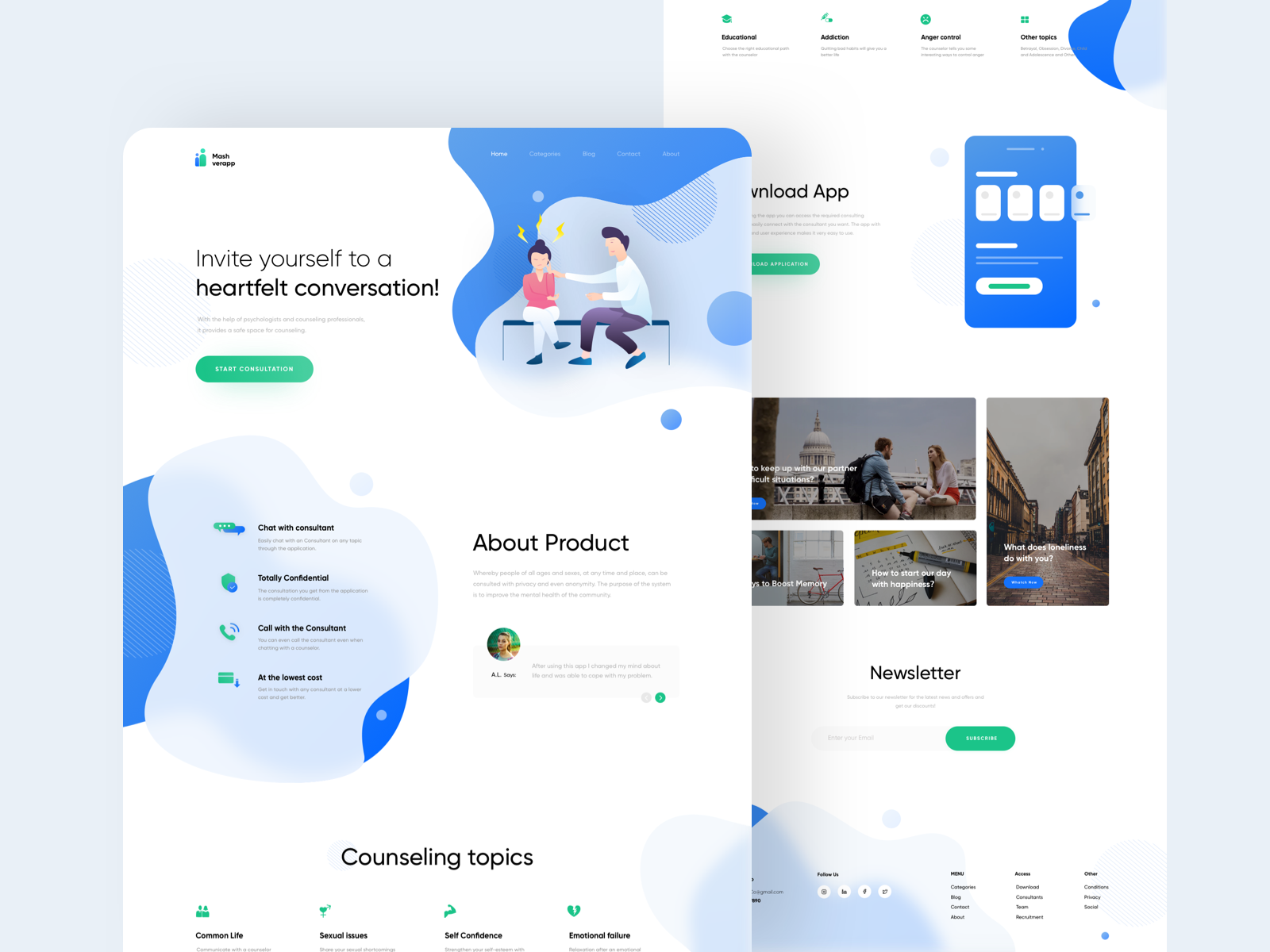 Mashverapp Landing by Zinat Farahani on Dribbble