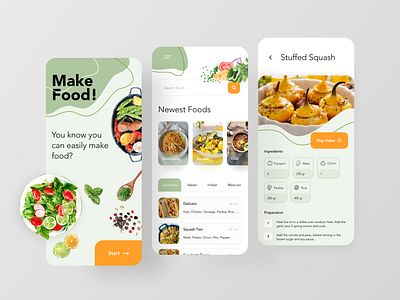 Foodway App app application design food green illustration ui ux vector