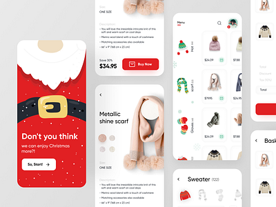 Mynoel eCommerce app app design application christmas clothes design ecommerce illustration shopping typography ui ux winter