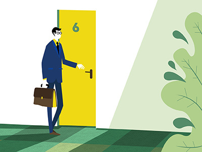 Door corporate illustration vector art