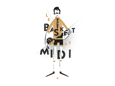 Le Basket Du Midi basket illustration league mustache poster