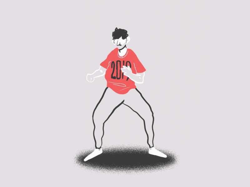 Dancing 2019 moustache hair brush traditional animation loop animation animation wishes dancer looped loop motion character dance