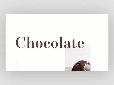 Chocolate Page animation chocolate grid layout minimal principle prototype typography