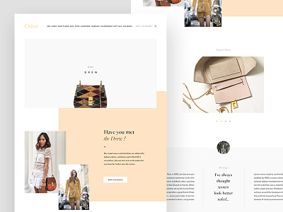 Chloé clean ecommerce fashion grid layout luxury minimal shop typography women