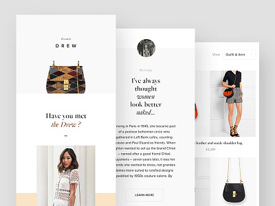 Chloé clean ecommerce fashion grid layout luxury minimal shop typography women