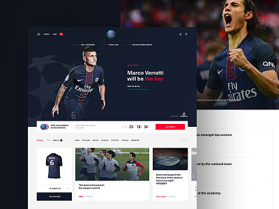 Paris Saint-Germain website football grid layout magazine media paris psg soccer sports typography