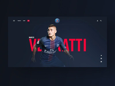 Paris Saint-Germain — Player Page calcio football grid layout magazine media paris psg soccer sports typography