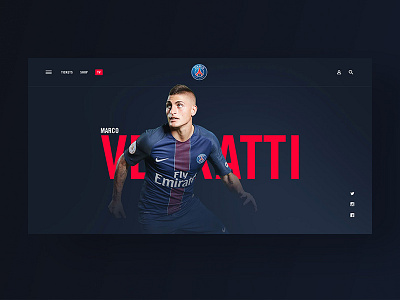 Paris Saint-Germain — Player Page calcio football grid layout magazine media paris psg soccer sports typography