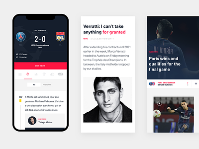 PSG Mobile app article calcio data editorial foot football iphone mobile responsive soccer sports typogaphy