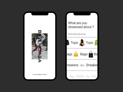 Balenciaga app design ecommerce editorial fashion grid layout luxury typography