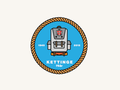 Kettinge Badge backpack badge fdf illustration vector