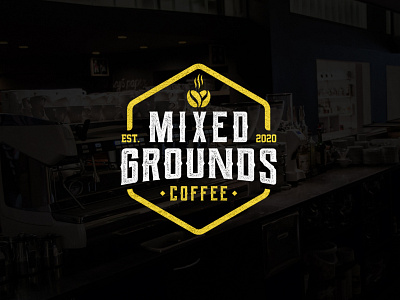 Mixed Grounds bar branding coffee coffee shop design drink identity minimalist logo mixed texture