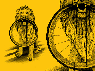 Fortune Favors The Brave bike brave cycling drool fortune lion motto road tour de france twin six watercolor wheel