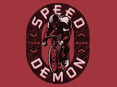 Speed Demon cycling demon illustration oval t shirt track twin six velodrome wood grain