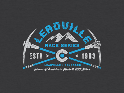 Leadville Race Series lockup arc axes distress leadville lockup mountain race