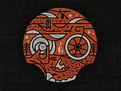 Twin Six / Harvest Moon T autumn bike camping cycling halloween illustration monoweight illustration owl tshirt