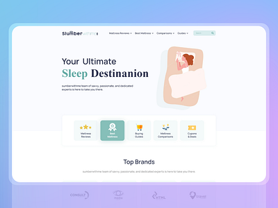 Mattress Reviews Landing Page Design